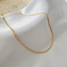 Gold filled rope twist chain necklace. Wear it on it's own or layer it.* Finish: non tarnish gold filled This listing is for one rope chain necklace. Comes in our gift ready packaging: soft velvet pouch for safe jewelry storing and branded box Packaged and shipped with care from our studio located in sunny Tampa, FL Cheap Gold Rope Chain Necklace, Luxury Gold Rope Chain Necklace Classic Style, Luxury Gold-tone Rope Chain Jewelry, Affordable Classic Box Chain Necklace, Luxury Gold Rope Chain Necklace As Gift, Luxury Gold Rope Chain Necklace Gift, Affordable Elegant Rope Chain Necklace, Luxury Everyday Rope Chain Jewelry, Affordable Gold Rope Chain Necklace