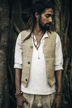 Nettle Fiber Vest ~ Earthy Raw plant fiber #tribal #handmade #earthy #rawsilk #vest #menvest #hippievest #fibervest #sleevelessvest #hippiemenclothing #bohemianhippiemen #rusticclothing #bohovest Earthy Clothing, Boho Men Style, Bohemian Men, Bmw R100, Male Clothing, Boho Men, Estilo Hippie, Mens Fashion Smart, Estilo Boho Chic