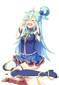 Aqua Sama, Konosuba Aqua, Isekai Quartet, Anime Kawaii, Manga Girl, 그림 그리기