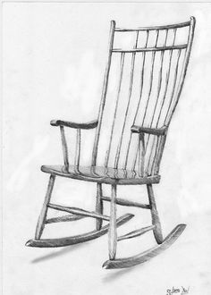 a drawing of a rocking chair