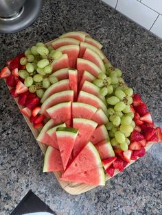 Simple and easy watermelongrapeand strawberry fruit platterPerfect for any social gathering Summer Snack Platter, Simple Food Platters, Watermelon And Grapes Platter, Homemade Fruit Platter, Easy Fruit Platter Simple, Strawberry Fruit Tray, Strawberry Fruit Platter, Watermelon Fruit Platter Ideas, Watermelon Fruit Tray Ideas