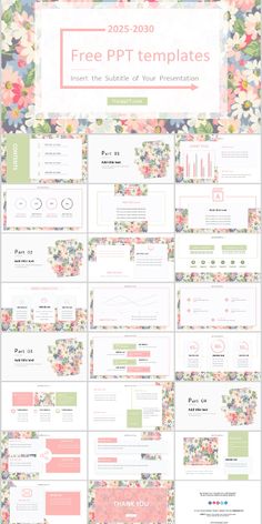 the powerpoint presentation is shown with flowers on it and text that reads free ppt templates