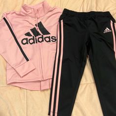 Adidas Track Suit. Pink And Black. Never Worn, Great Condition. Pink Cotton Winter Activewear, Winter Pink Cotton Activewear, Pink Cotton Activewear For Playwear, Adidas Track Suit, Track Suit, Adidas Track, Pink And Black, Matching Sets, Black Pink