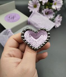 Purple heart brooch Heart shaped brooch Handmade pin heart Broach for woman Bohemian Style Clothing, Brooch Handmade, Store Jewelry, Handmade Pins, Swarovski Beads, Bead Embroidery Jewelry, Embroidered Heart, Heart Brooch, Embroidery Jewelry