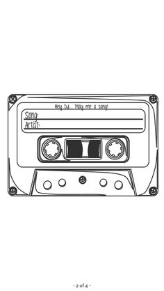 a drawing of an old school cassette