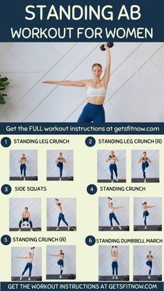 a woman doing the standing ab workout for women