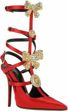 Luxury Shoes, Sandals, Heels, Gold, Black