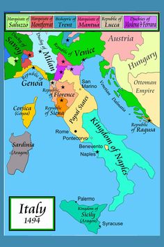 the map of italy with its major cities