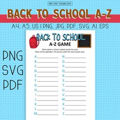 back to school printable worksheet with the words back to school on it