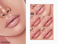 an image of a woman's lips with different angles