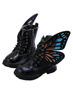 About this item 💖Stylish Patent Leather: Our Girls Patent Leather Non-Slip Boots exude style with a patent leather finish, making a fashionable statement in every step. ✨Non-Slip Design: Engineered with a non-slip sole, these boots provide stability and safety, ensuring confident strides during winter and autumn. 🦋Butterfly Casual Charm: Featuring a butterfly design, these ankle boots add a touch of casual charm, making them versatile for various occasions. 🍂Winter & Autumn Ready: Designed fo Trendy Black Flat Boots, Butterfly Boots, Autumn Butterfly, Boots For Girls, Winter Leather Boots, Autumn Wardrobe, Leather Finish, Charm Making, Spring Sale