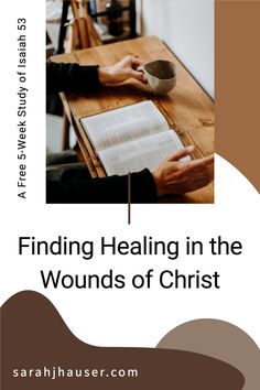 a book with the title finding healing in the words of christ on top of it