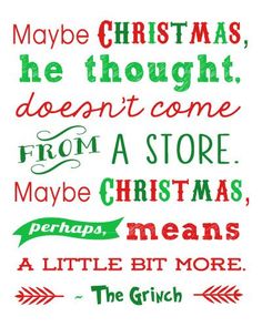 a cross stitch christmas card with the words, merry little bit more and he thought doesn't come from a store