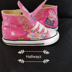 Order at www.Hallwayzdesigns.com use code ETSY10% to receive 10% off your order.  Not all options are available on Etsy. Please view our website for exclusive designs such as BLUEY, COCOMELON, AND MANY MORE!Www.hallwayDesgins.com Need it fast? Add rush order to guarantee 5-7 day PROCESSING. Domestic orders will then ship Usps priority mail which usually takes 1-3 days.https://hallwayzdesignsshop.etsy.com/listing/1711816109/upgrade-rush-order-or-expedite-order HIGH TOP DESCRIPTION: Authentic Conv Customizable Lace-up Sneakers For Gift, Pink Round Toe Sneakers For Birthday, Pink Lace-up Sneakers For Birthday, Pink Lace-up Sneakers For Gift, Pink Low-top Sneakers For Birthday, Customizable High-top Sneakers As Gift, Customizable High-top Sneakers As A Gift, Customizable High-top Sneakers For Gift, Customizable High-top Sneakers For Gifts