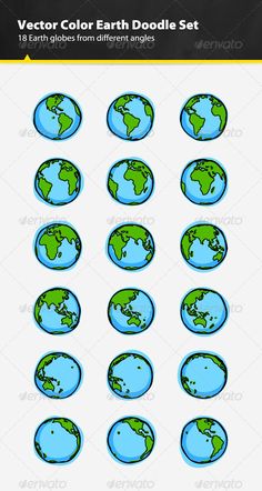 the earth doodle set - miscellaneous illustrations