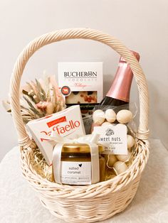 a basket filled with lots of different items