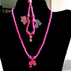 Vibrant Barbie necklace with matching bracelet Barbie Necklace, Matching Bracelet, Beaded Necklaces, Matching Bracelets, Necklace Etsy, Beauty Book, Wedding Gifts, Beaded Necklace, Accessory Gift