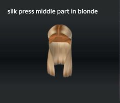 an animated image of a woman's hair with the words silk press middle part in blonde