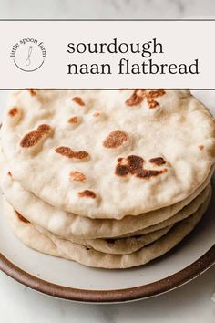 a stack of flat bread on a plate