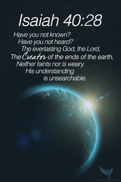 an image of the earth with bible verse