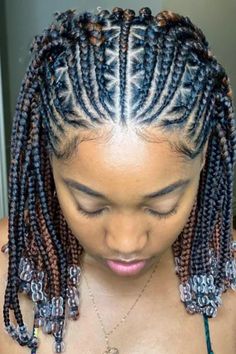 Tribal Braids Hairstyles for African American Women Hair Braid Designs, Fancy Braids, Short Braids, Fulani Braids, Braids With Beads, Braids With Curls, Protective Style, Girls Braids