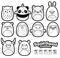 the squish squad coloring pages are available for purchase at cricrafs com