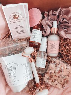 the contents of a beauty box are neatly packed and ready to be filled with products