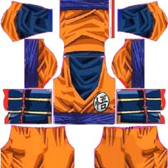 an orange and blue uniform is shown in four different angles, including the chest area