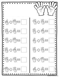 the worksheet for practicing addition with hands and numbers to help students learn how to read