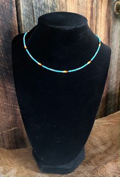 Simple handmade Navajo patterned necklace available in multiple colors and lengths. Navajo Necklaces, Handmade Blue Beaded Western Necklace, Navajo Beaded Accessories, Navajo Beads Necklace, Navajo Squash Blossom Necklace, Navajo Pattern, Jewerly Making, Making Ideas, Necklace Etsy