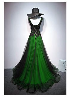 Material: Tulle Color: Black and Green Hemline: Floor Length  Back Details: Lace-up Dress Number: #S43D Delivery times: Processing time:    2-3 weeksShipping time:       3-5 working days Custom Measurements For custom size, please leave us the following information in the order notes when you check out, and please have Bridesmaid Dress Color Schemes, Green And Black Dress, Long Party Gowns, Red Lace Prom Dress, Prom Dress Pictures, Burgundy Homecoming Dresses, Party Gown Dress, Purple Evening Dress, Long Party Dress