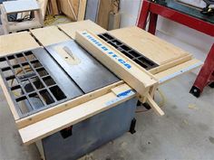 a table that is being built in a shop