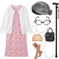 PRICES MAY VARY. PACKAGE INCLUDES: 100th Day of School Costume for Kids - Old Lady Costume Wig (and the Included Wig Cap) ,Grandma Costume Cardigan Sweater with Dress, Old Lady Glasses with Real Beaded Glasses Chain, Granny Cane, Faux Pearl Beads Necklaces, 100 Year Old Costume Kids Little Granny Purse, Little Knee High Stockings. PREMIUM MATERIAL: Excellent Granny Cardigan Sweater and Dress are the Quality of Real Clothes and not Like Super Thin Costume Clothes, It Could Be Reused Over and Over Kids Grandma Costume, Grandma Costume For Women, Old Lady Costume For Kids, Kids Old Lady Costume, Old Lady Halloween Costume, Costumes Brunette, Sweater With Dress, Granny Costume, Grandma Costume