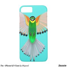 a green and yellow bird with its wings spread in the air iphone 8 / 7 case