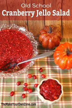 an old school cranberry jello salad is ready to be eaten and served