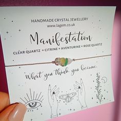 Handmade Crystal Jewellery in UK laGem | Free UK delivery The Power Of Positive Thinking, Crystals For Manifestation, Power Of Positive Thinking, Bracelet Packaging, Art N Craft