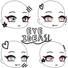 four different eyes with the words eye ideas written on them