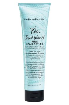 Bumble and bumble. Don't Blow It Fine Hair Styler | Nordstrom Products For Fine Hair, Jessica Szohr, Brown Spots On Face, Air Dry Hair, Sharon Stone, Bumble And Bumble, Hair Styler, Styling Cream, Color Treated Hair