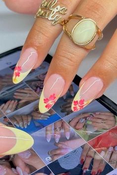 Floral Nail Ideas, flower nails, floral nails for spring, classy floral nails, chic flower nails, dainty daisy floral nails, beach floral nails, hibiscus nails Floral Nail Ideas, Milky Nails, Floral Nail, Nails Today, Summery Nails, Almond Acrylic Nails, Vacation Nails, Summer Acrylic Nails, Fire Nails