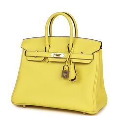 This Special Order Birkin is in Lime Clemence leather with rose gold hardware and has tonal stitching, front flap, two straps with center toggle closure, clochette with lock and two keys, and double rolled handles.The interior is lined with Gold chevre and has one zip pocket with an Hermes engraved zipper pull and an open pocket on the opposite side.Collection: BOrigin: FranceCondition: New and never worn (plastic on hardware)Accompanied by: Hermes box, Hermes dustbag, clochette, lock, two keys, Hermes Special Order, Hermes Birkin 25, Red Marks, Hermes Box, Togo Leather, Birkin 25, Rose Gold Hardware, Hermes Birkin, Naples