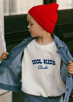 Graphic Crewneck- Cool Kids Club Back Graphic Tee, Bbq Christmas, Cool Kids Club, Club Fits, Boys Fits, White Crewneck, Kids Style, Kids Club, Kid Tees