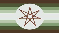 an image of a star on a green and white striped background with brown lines in the center