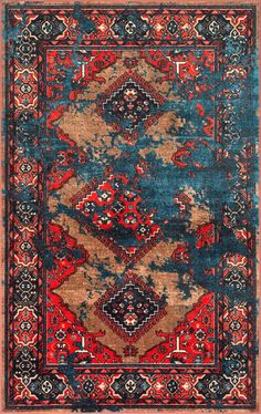 Ashlina Overdyed Tribal Diamond GZ12 Rug Diamond Rug, Rugs Usa, Red And Blue, Area Rug, Carpet, Rug, Red, Blue