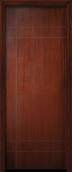 an image of a wooden door with metal bars on the bottom and side paneling