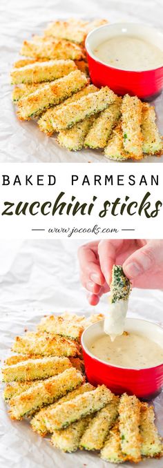 baked parmesan zucchini sticks with dipping sauce