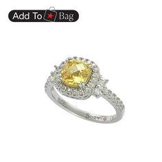 in stock Cubic Zirconia Engagement Rings, Yellow Engagement Rings, Branded Gifts, Micro Pave, Rhodium Plated, Yellow White, Halo, Cubic Zirconia, Jewelry Watches