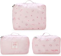 Explanation Brand: Sanrio Material: Polyester Fastener type: Zipper Size: Large: approx. 37 x 9 x 28 cm, Small: approx. 31 x 9 x 19.5 cm Number of sets: 3       Payment Ships from Japan with tracking number. After you place your order, we usually ship within 3-5 business days. about us we are in japan It is our pleasure to make you happy by suggesting our recommended items. If you have any questions or requests about the product, please feel free to contact us. International Buyers - Please Note:  ・Import duties, taxes and expenses are not included in the product price and shipping fee. These charges are the responsibility of the purchaser.   Please check with your country's customs office to determine what these additional costs will be prior to bidding/buying  . is collected at the time Sanrio Products, Sanrio Store, Cute Luggage, Sanrio Japan, Storing Clothes, Sanrio My Melody, Small Case, Travel Storage Bag, Hello Kitty My Melody