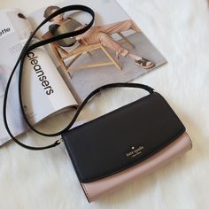 Nwt- Kate Spade Laurel Way Addison Crossbody Bag In Warm Vellum/Black. Two Tone Colors Snap Flap Closure Interior Zip And Slide Pocket 6 Credit Card Compartment Pint Mount Logo 4.7" H X 7.6" W X 1.7" D Imported Final Sale. No Return And/ Or Refund. Kate Spade Outfits Ideas, Elegant Pink Phone Bag For Travel, Compact Pink Leather Bag, Elegant Pink Phone Bag With Cell Phone Pocket, Kate Spade Black Bag With Cell Phone Pocket, Elegant Pink Phone Bag With Removable Pouch, Compact Pink Bag For Formal Occasions, Compact Pink Formal Bag, Elegant Kate Spade Bag With Cell Phone Pocket