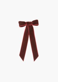 The bow that started it all: Our original Velvet Bow Barrette ignited a craze when it first launched, and it's been a best-seller ever since. Each bow is meticulously sewn by hand in our Brooklyn studio, and features a French barrette closure, making it easy to wear a multitude of ways: in the back of the hair, swept to the side, above a ponytail, and more. This bow is a hair wardrobe essential, and our Wide Velvet Bow Barrette will provide a more dramatic finishing touch. Dimensions: 3.5 x 6.5 inches Weight: 7g Xmas Icons, Luxury Hair Accessories, Bow Barrette, Jennifer Behr, French Barrette, Luxury Hair, Velvet Bow, Wigs Hair Extensions, Velvet Ribbon