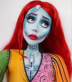 Sally Halloween Costume, Sally Makeup, Nightmare Before Christmas Costume, Sally Costume, Sally Nightmare, Sally Nightmare Before Christmas, Cool Halloween Makeup